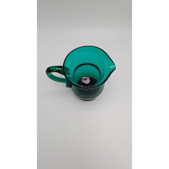Metropolitan Museum Art Erickson Glass Saratoga Green Creamer Pitcher Vintage - Picture 7 of 9